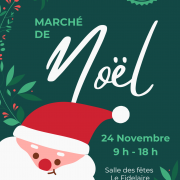 Vert et rouge illustration marche de noel affiche